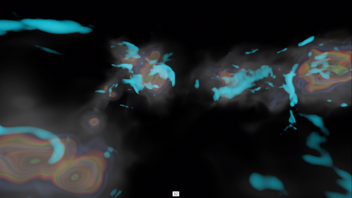 Blender Volume rendering con camera su una particle track